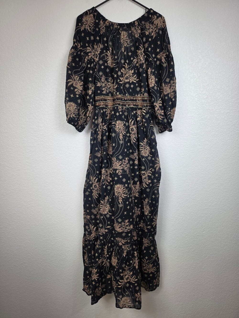 Free People Black Floral Cotton Maxi Dress - Picture 2 of 5